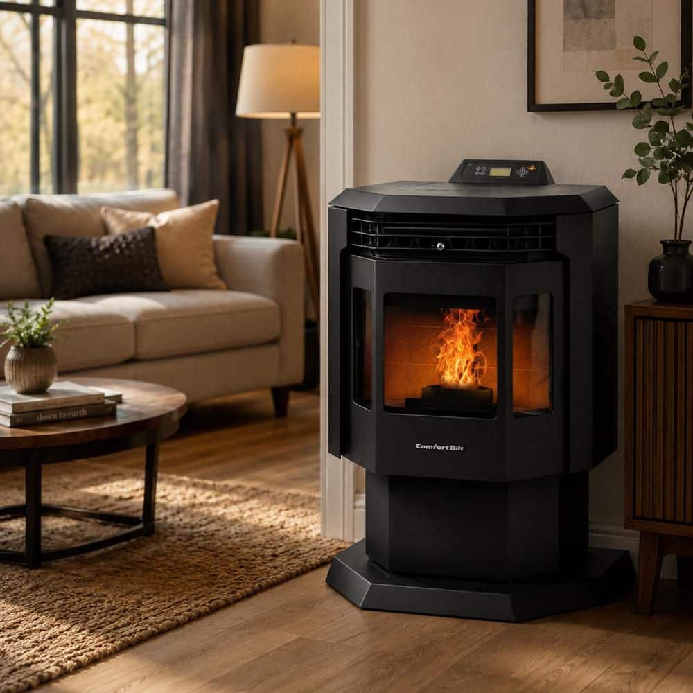 ComfortBilt 2,400 sq. ft. Pellet Stove with 40 lbs. Hopper in Black HP21-Black