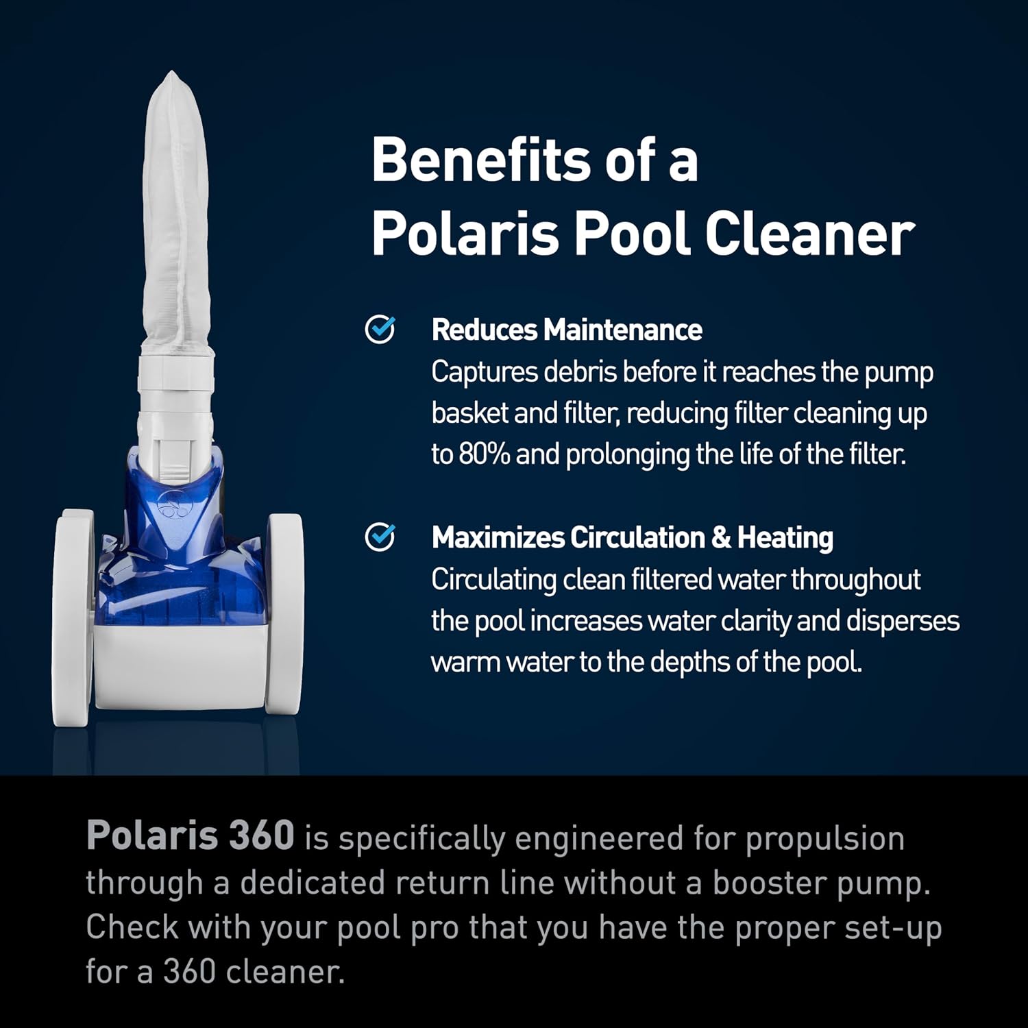 Polaris Vac-Sweep 360 Pressure-Side Cleaner for In-Ground Pools