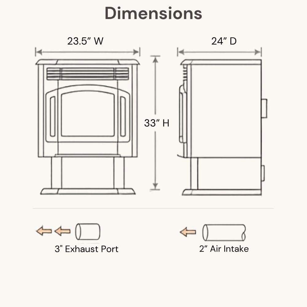 ComfortBilt 2,400 sq. ft. Pellet Stove with 40 lbs. Hopper in Black with Stainless Steel Trim HP21-SS