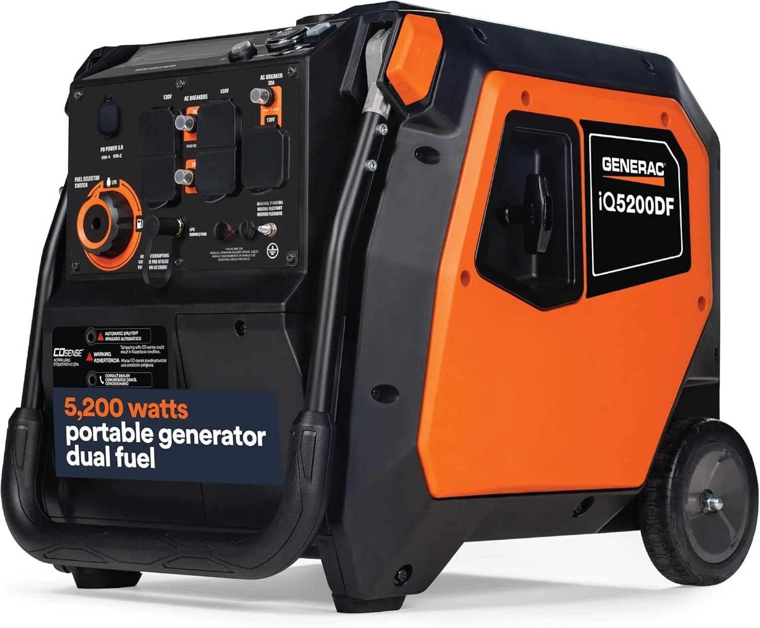 Generac iQ5200 5200W Dual Fuel Portable Inverter Generators