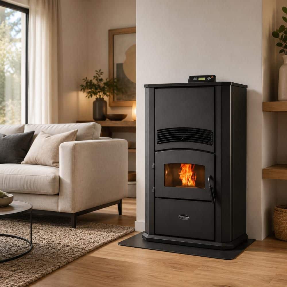ComfortBilt 2,800 sq. ft. Pellet Stove with a 120 lbs. Hopper in Black HP42-ALPINE
