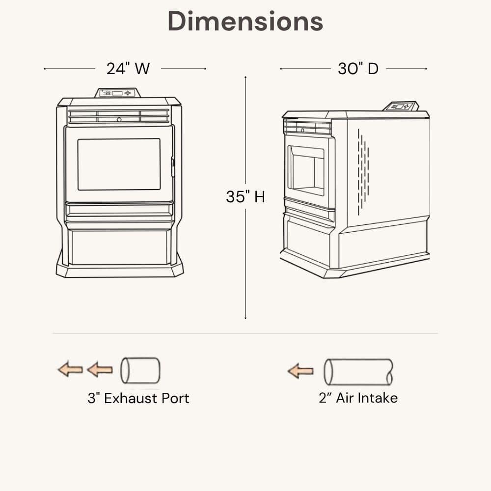 ComfortBilt 3,000 sq. ft. Pellet Stove with a 51 lbs. Hopper in Bronze HP61-Bronze