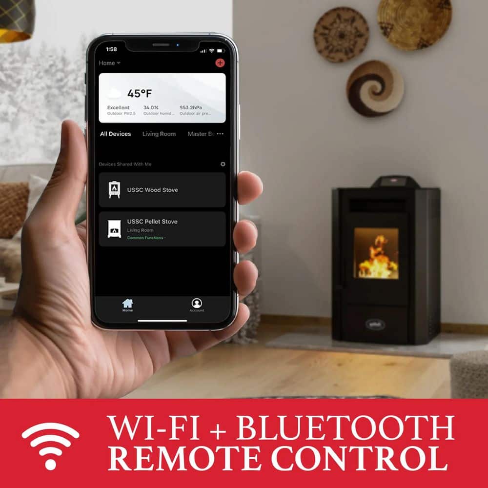 Ashley Hearth Products Ashley 1800 sq. ft. Pedestal Pellet Stove 40 lb. Hopper - Wi-Fi AP5613-W