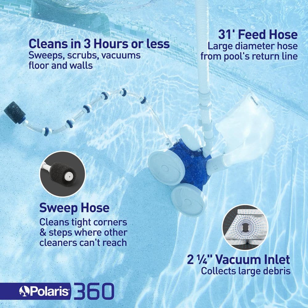 Polaris Vac-Sweep 360 Automatic Inground Pressure Side Pool Vacuum F1