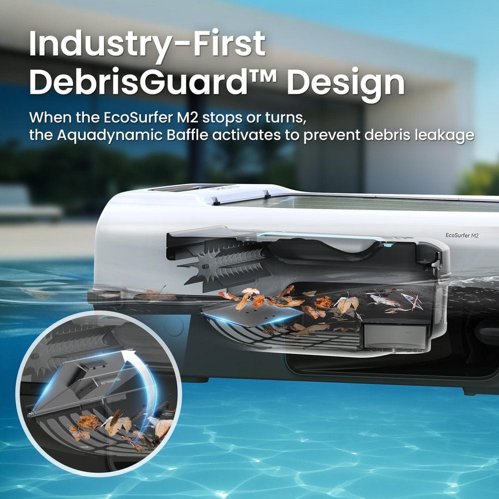 AIPER EcoSurfer M2 Robotic Pool Skimmer: with 24/7 Continuous Cleaning, Anti-Leakage Cleaning, App Compatibility, White ECOSURFER M2