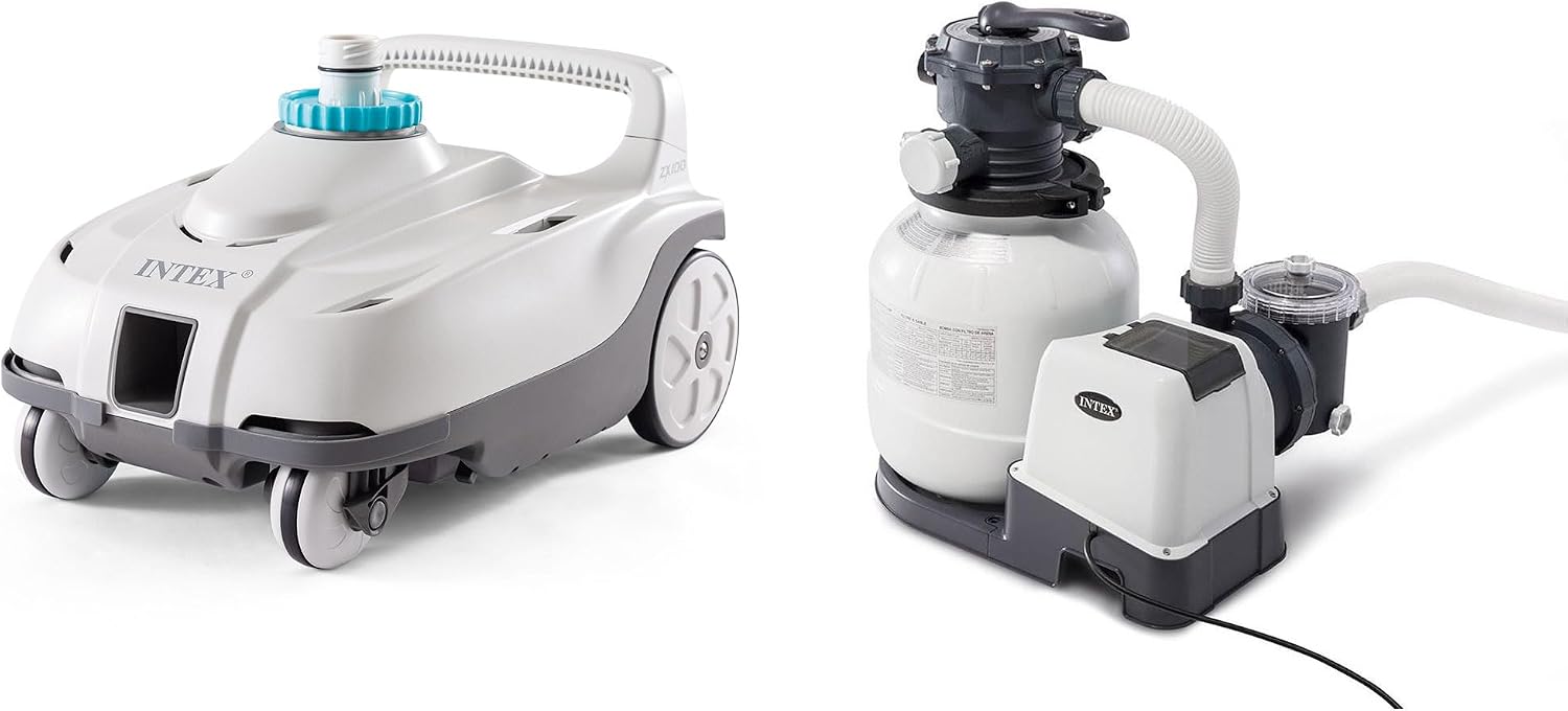 INTEX Krystal Clear 2,100 GPH Sand with Automatic Pool Vacuum Cleaner