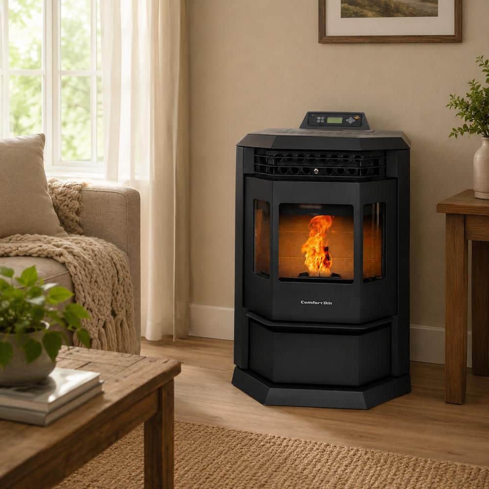 ComfortBilt 2,800 sq. ft. Pellet Stove with 55 lbs. Hopper in Black HP22-Black