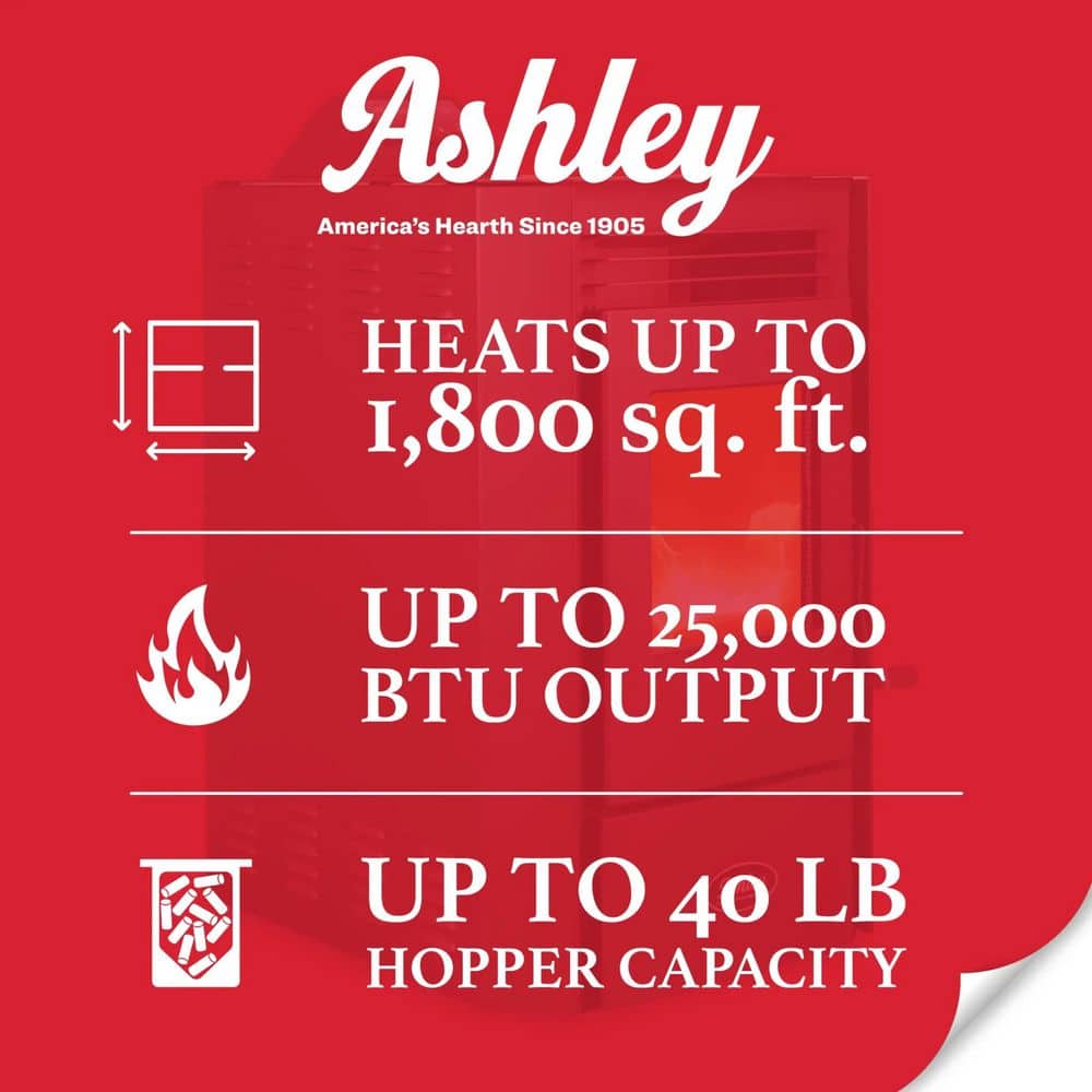 Ashley Hearth Products Ashley 1800 sq. ft. Pedestal Pellet Stove 40 lb. Hopper - Wi-Fi AP5613-W
