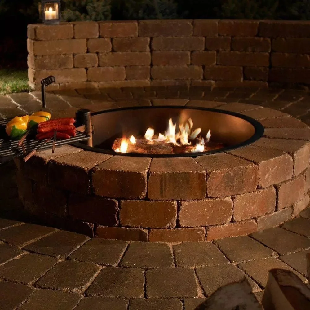 Necessories Wood Burning Fire Pit Kit 48″ w/ Cooking Grate, Concretes in Santa Fes