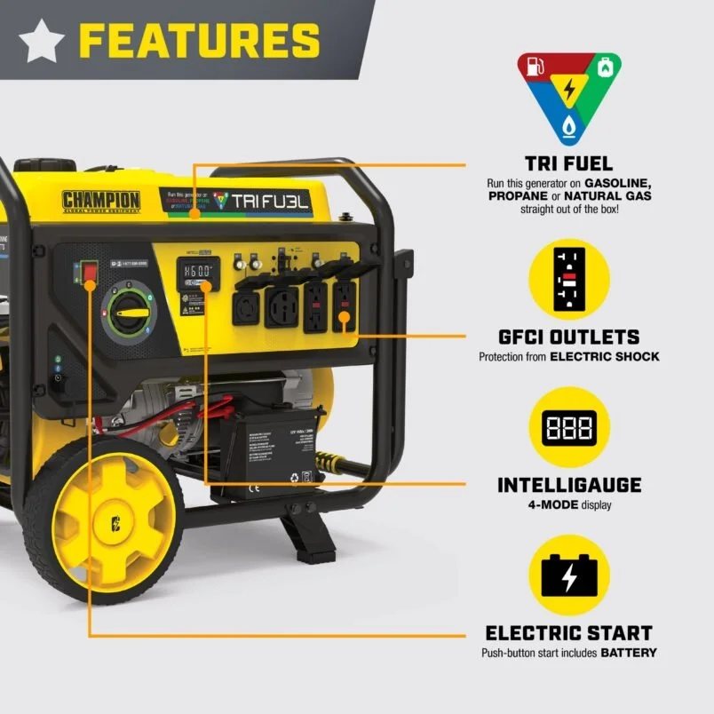 Champion 11,500/9,200-Watt Tri-Fuel Home Backup Portable Generators