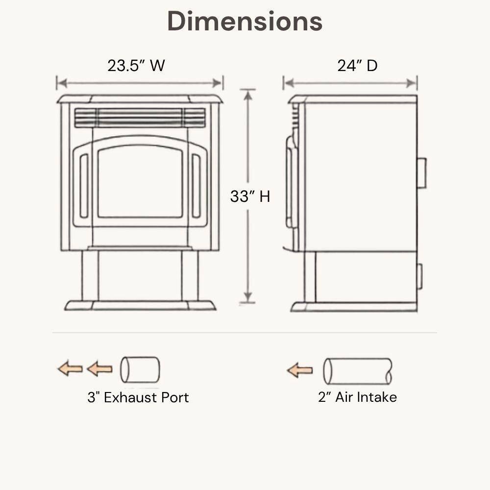 ComfortBilt 2,400 sq. ft. Pellet Stove with 40 lbs. Hopper in Black HP21-Black