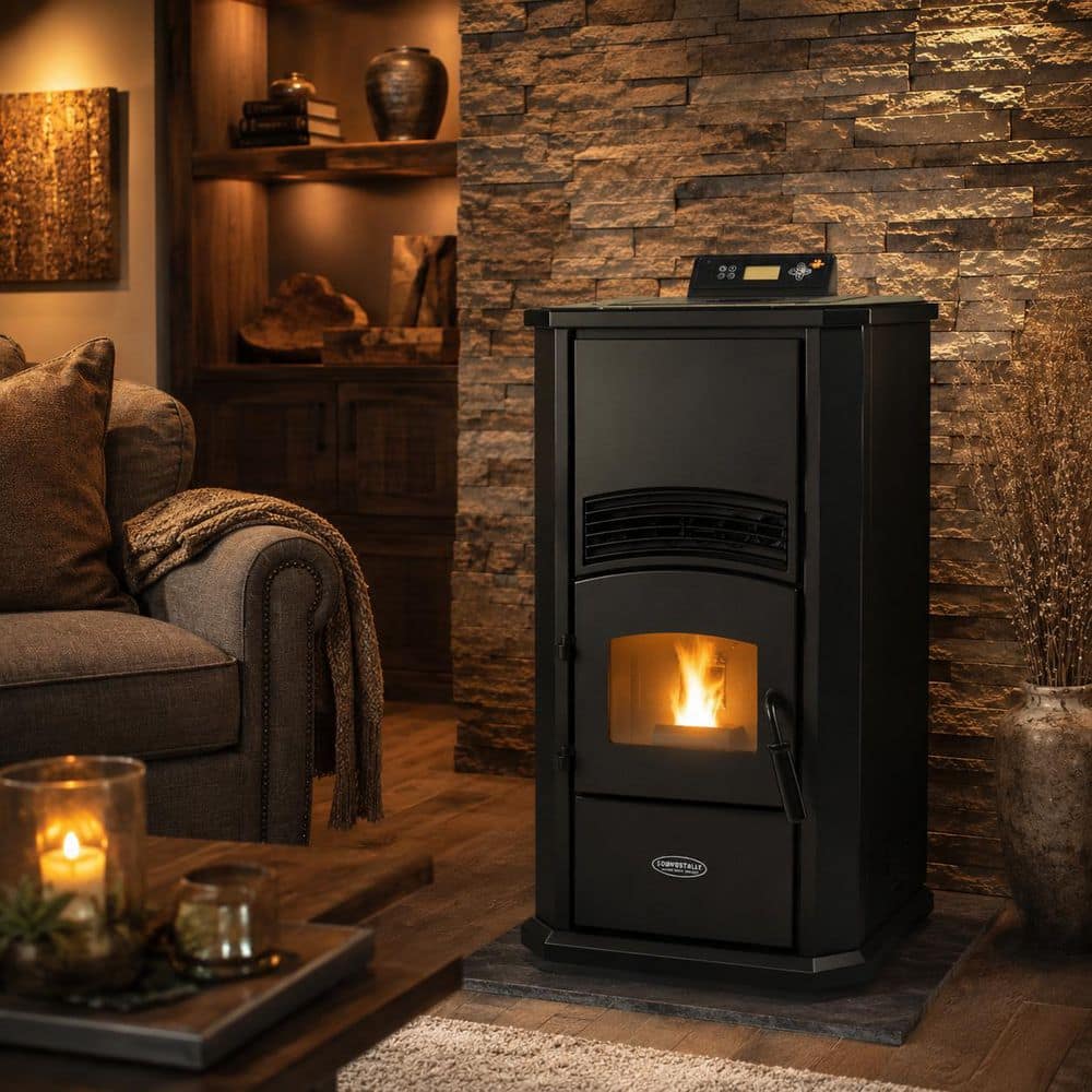 ComfortBilt 2,200 sq. ft. Pellet Stove with a 52 lb. Hopper in Black HP41-Alpine