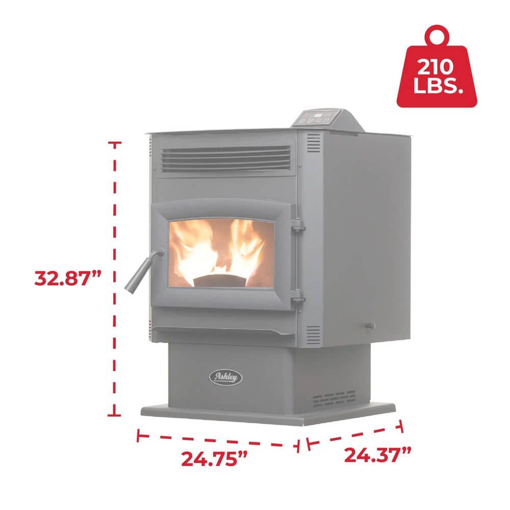 Ashley Hearth Products Ashley 2200 sq. ft. Pedestal Pellet Stove 90 LB. Hopper-Wi-Fi AP5617-W