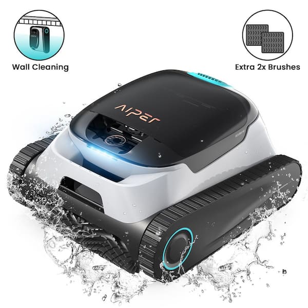 AIPER Scuba N1 Cordless Robotic Pool Vacuum-Automatic Pool Vacuum for In-Ground Pools up to 1600 sq. ft. White Scuba N1