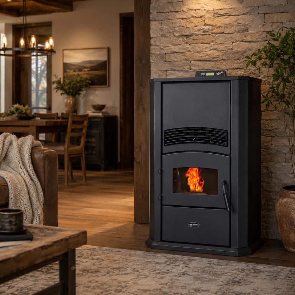 ComfortBilt 2,800 sq. ft. Pellet Stove with a 120 lbs. Hopper in Black HP42-ALPINE
