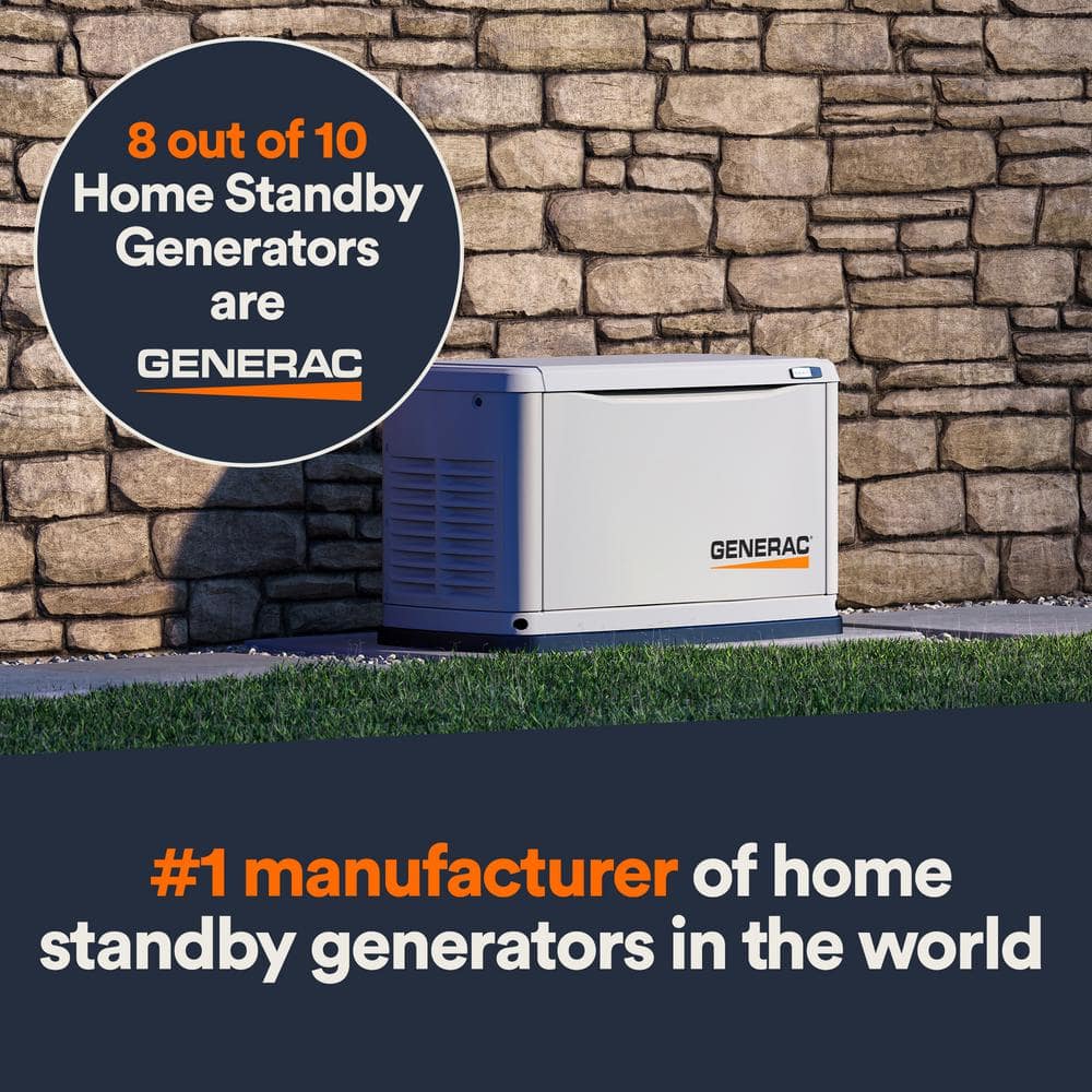 Generac Guardian 18,000-Watt (LP)/17,000-Watt (NG) Air-Cooled Whole House Generator with Wi-Fi and 200-Amp Transfer Switch 7228