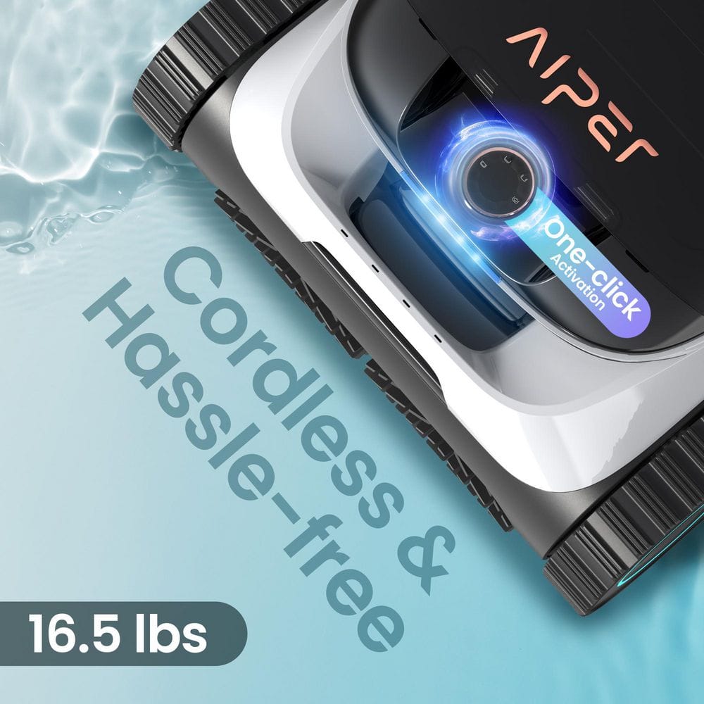 AIPER Scuba N1 Cordless Robotic Pool Vacuum-Automatic Pool Vacuum for In-Ground Pools up to 1600 sq. ft. White Scuba N1