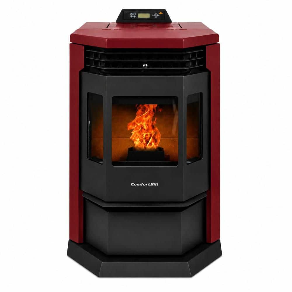 ComfortBilt 2,800 sq. ft. Pellet Stove with 55 lbs. Hopper in Burgundy HP22-Burgundy