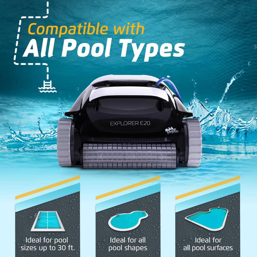 Dolphin Explorer E20 Robotic Vacuum Pool Vacuum for In-Ground Swimming Pools up to 33 ft. 99996148-XPB