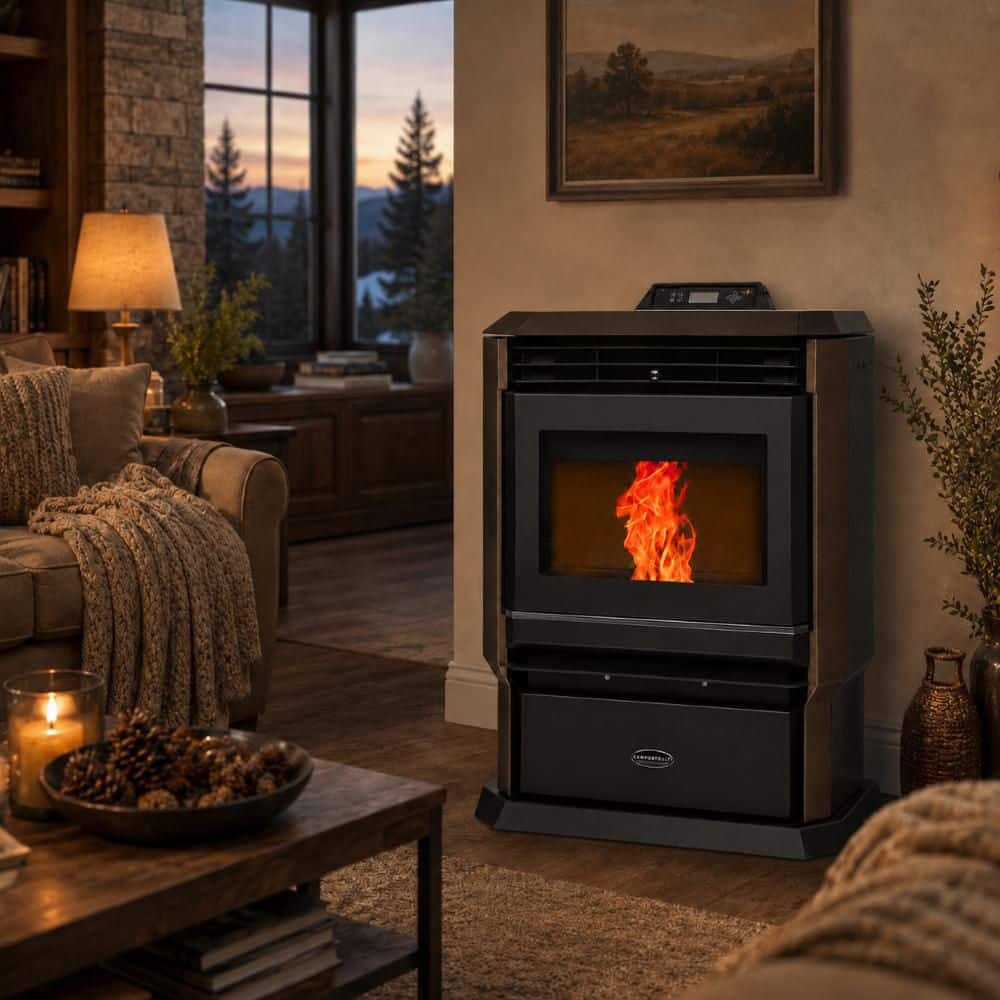 ComfortBilt 3,000 sq. ft. Pellet Stove with a 51 lbs. Hopper in Bronze HP61-Bronze