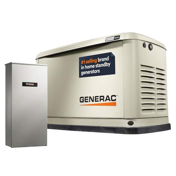 Generac 22,000 Watt - Dual Fuel Air- Cooled Whole House Home Standby Generator, Smart Home Monitoring & 200-AMP Transfer Switch 7043