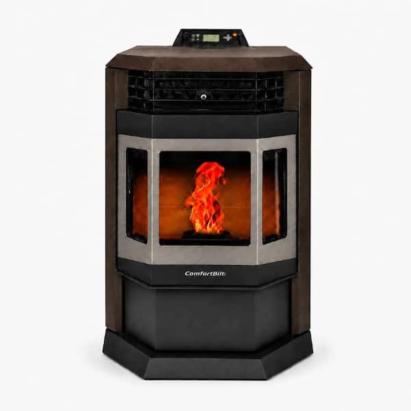 ComfortBilt 2,800 sq. ft. Pellet Stove with 55 lbs. Hopper in Bronze and Stainless Steel Trim HP22SS-Brown