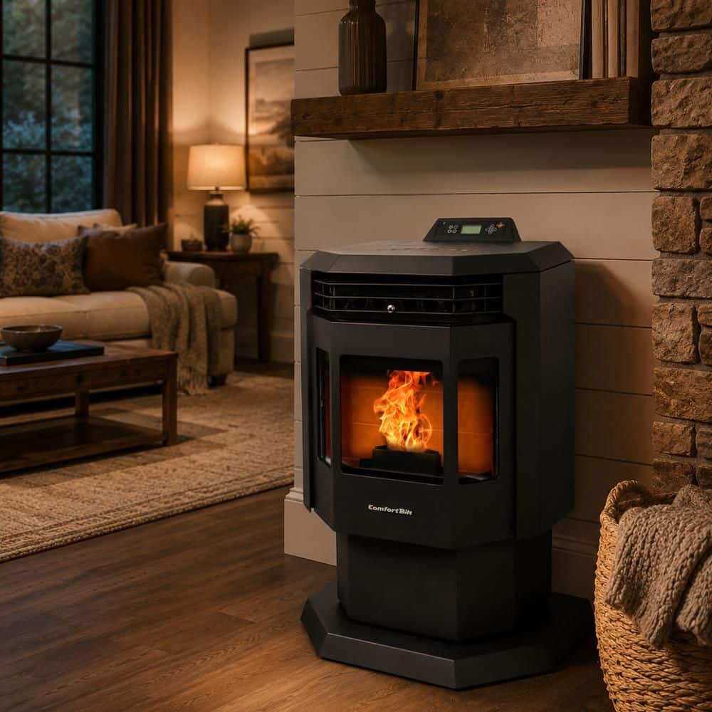 ComfortBilt 2,400 sq. ft. Pellet Stove with 40 lbs. Hopper in Black HP21-Black