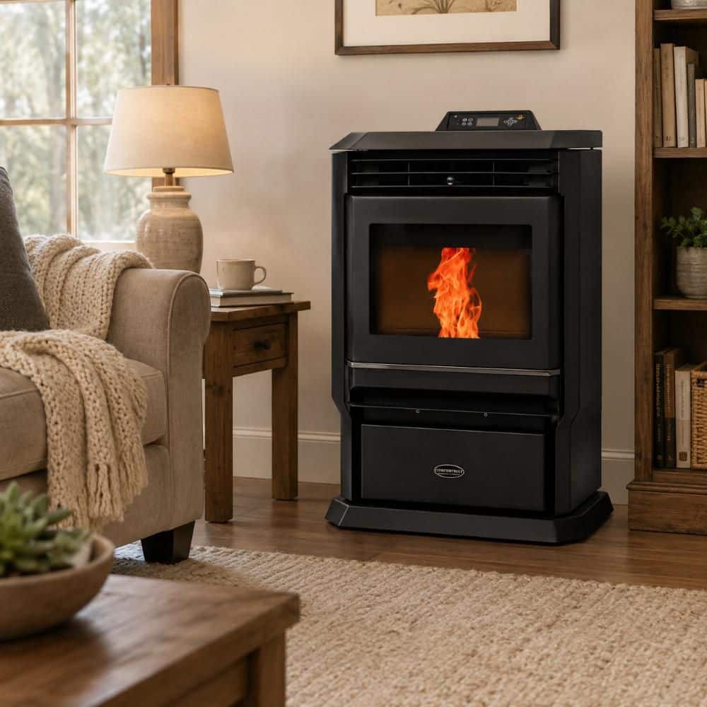 ComfortBilt 3,000 sq. ft. Pellet Stove with a 51 lbs. Hopper in Black HP61-Black